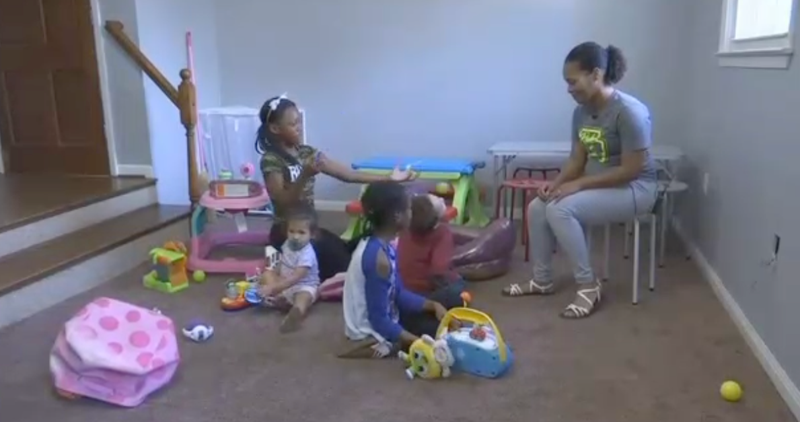 Angel Taylor and her children
